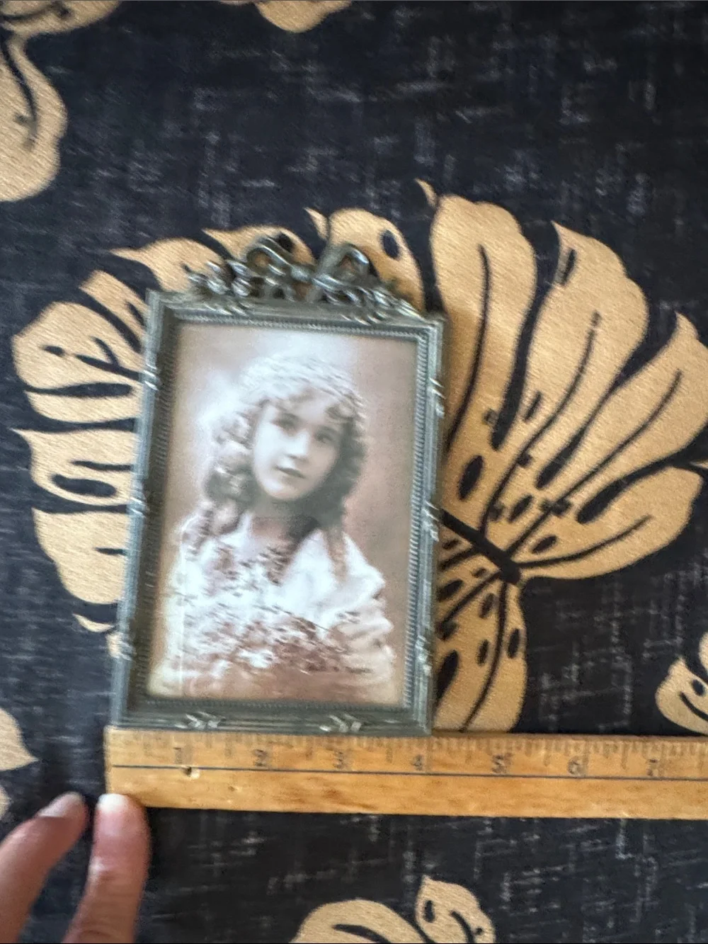 Vintage Small Picture Frame Ornate Scroll Rectangle Sliver Romantic 4x3